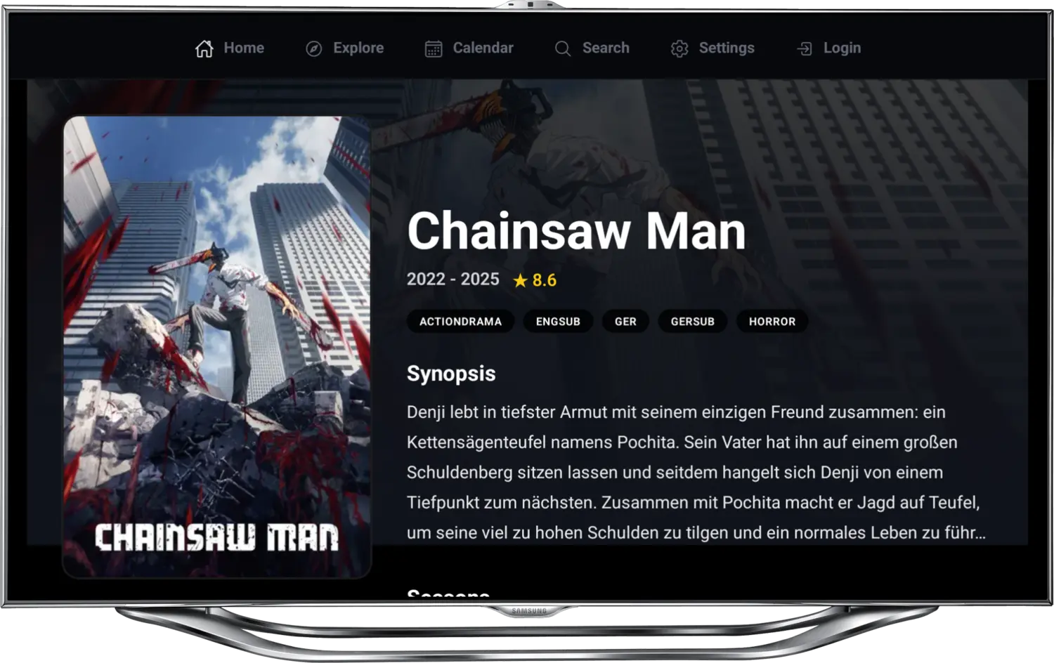 FireAnime TV Anime-Detailansicht
