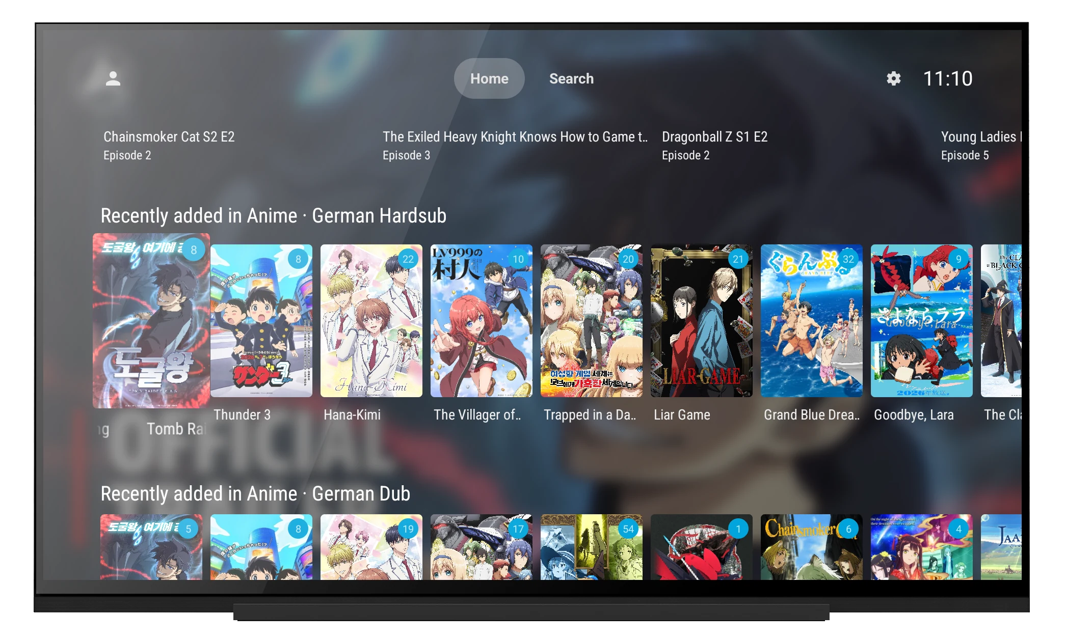 FireAnime-Animebibliothek in der nativen Jellyfin-App für Android TV und Fire TV