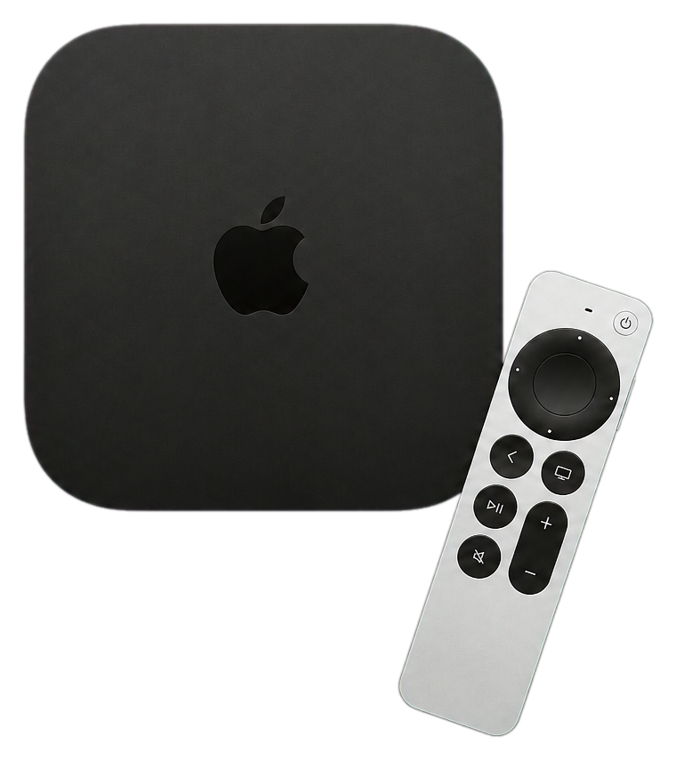 Apple TV und Siri Remote als Symbol für die Swiftfin-Unterstützung auf tvOS
